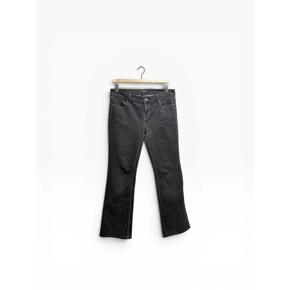 White House Black Market‎ Blanc Flare Jeans Black Mid Rise Size 8S